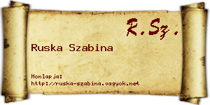 Ruska Szabina névjegykártya